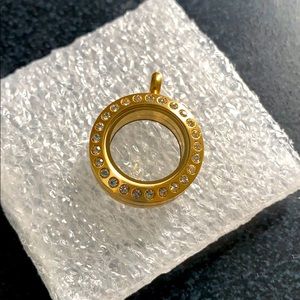 Origami Owl mini gold w/crystals living locket